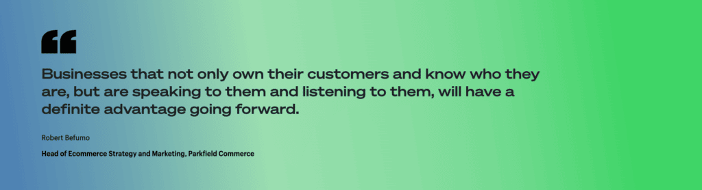 Direct quote image extracted from the Shopify Future of Commerce report, dated 27-Sep-2021, emphasising the importance of having a customer centric focus. Source: https://www.shopify.com/research/future-of-commerce?utm_source=website&utm_medium=content&utm_campaign=2022-02-future-ecommerce-2022-webinar&utm_content=foc_report_hub_read_now